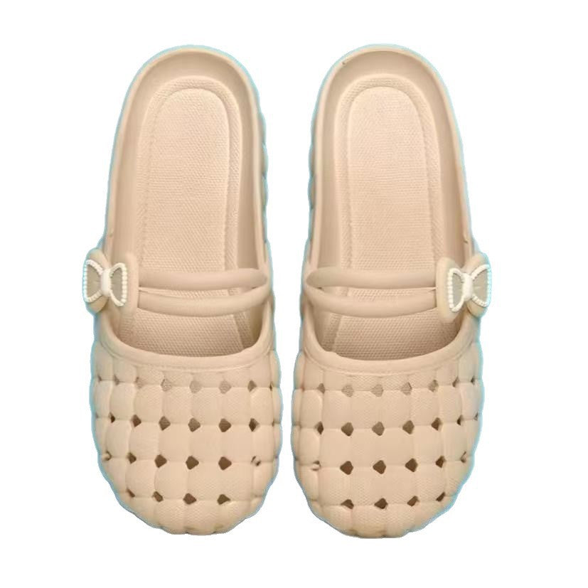 New arrivalsummer women's hole cut out women's shoes non-slip sandals flats beach shoes plaidoutwear lightweight toe shoes