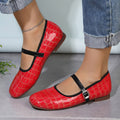 Exportplus size square toe mary jane leather shoes  spring & fall new arrivalflats one-word buckle women's shoes textureflatsflats