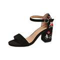 2026 summer new arrival: plus-size suede ethnic embroidered mid-heel sandals - women's versatile chunky heel sandals for a chic summer look