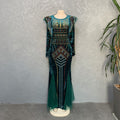 supply fall and winterelegantwork clothing beading heavy industry hot diamond patchwork mesh high waist hip-covering mermaid dress