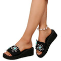 plus size flip-flops for women, 2025 summer european and american style, temu hot-selling outdoor rhinestone flower sandals