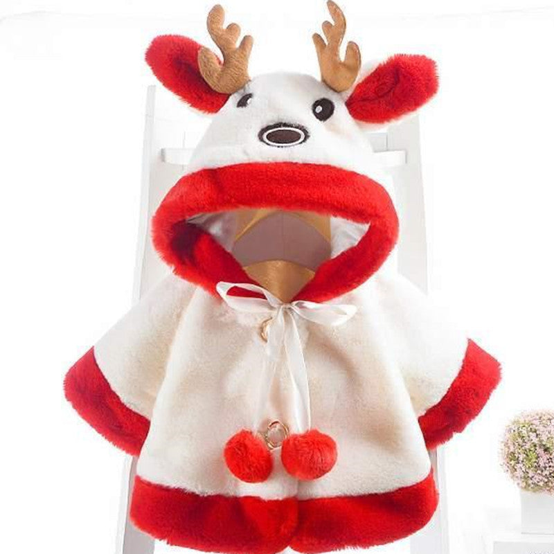 Newborn baby hooded sweater, thickened fleece autumn/winter windproof outerwear, girls' sweater - direct from the manufacturer