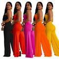 C6941 cross-border   independent station fashion women's solid color fashion pants jumpsuit women