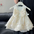 Summer korean style fashionable 100-day celebration princess romper outfit, baby spring clothes, chic mesh bodysuit dress for baby girls
