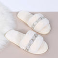autumn and winter new arrivalk-style imitation rabbit stuffed fish mouth flower cotton slippers soft bottom home pure color cotton slippers dropshipping