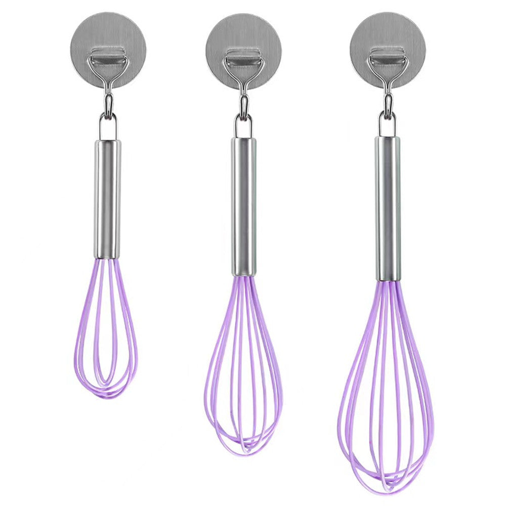 Stainless steel silicone whisk - manual egg beater - baking tool - cream whipper
