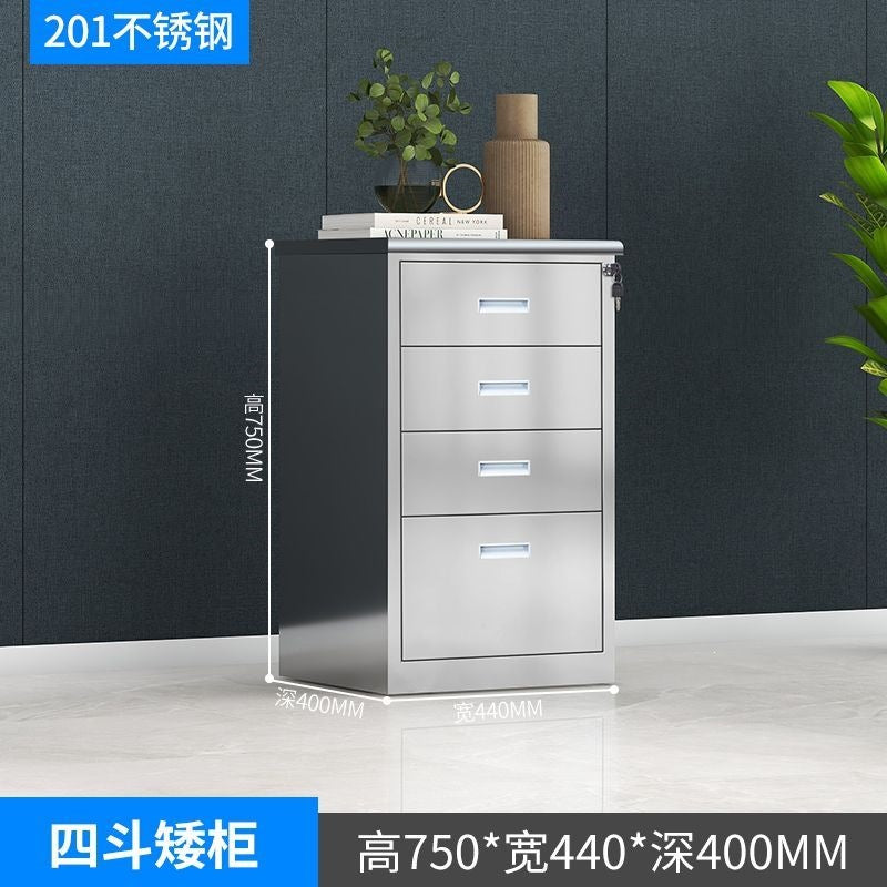 Stainless steel low cabinet office file cabinet document storage cabinet tool organizer cabinet cupboard drawer with lock filing cabinet
