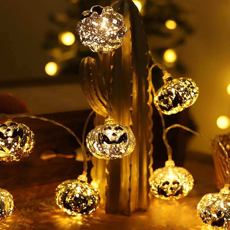 Cross-border wholesale Halloween led light string usb courtyard decoration pumpkin lamp indoor festive atmosphere string light battery box