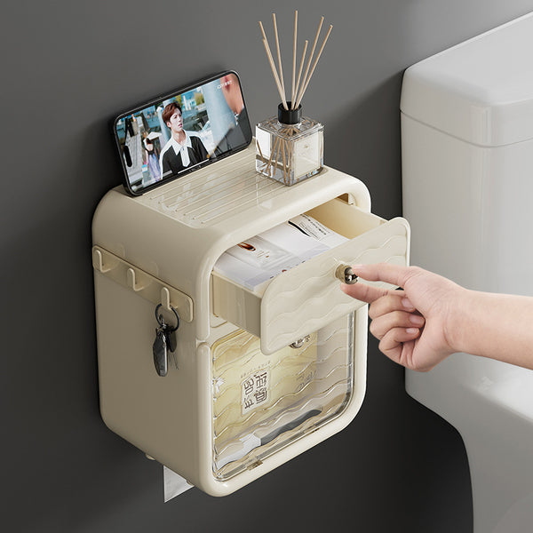 No punching toilet tissue box waterproof Internet celebrity high-end creative shelf wall-mounted toilet pumping carton wall-mounted