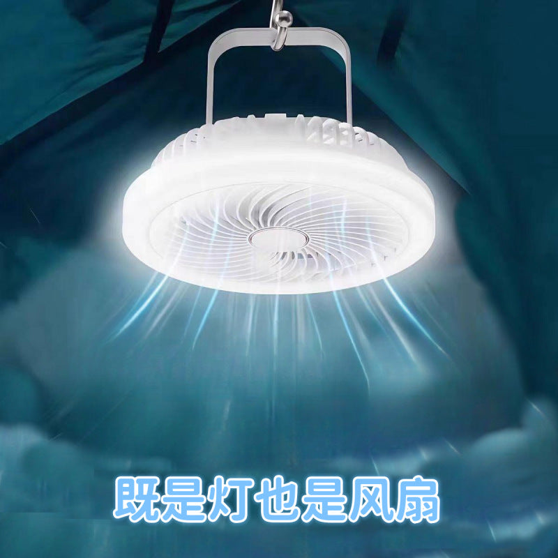 USB fan Small ceiling fan Silent mosquito net Camping table lamp Fan Desktop outdoor portable solar fan light