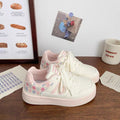 Niche platform sneakers for women, new autumn 2025 collection, trendy white shoes, versatile student style, athletic & casual bread shoes