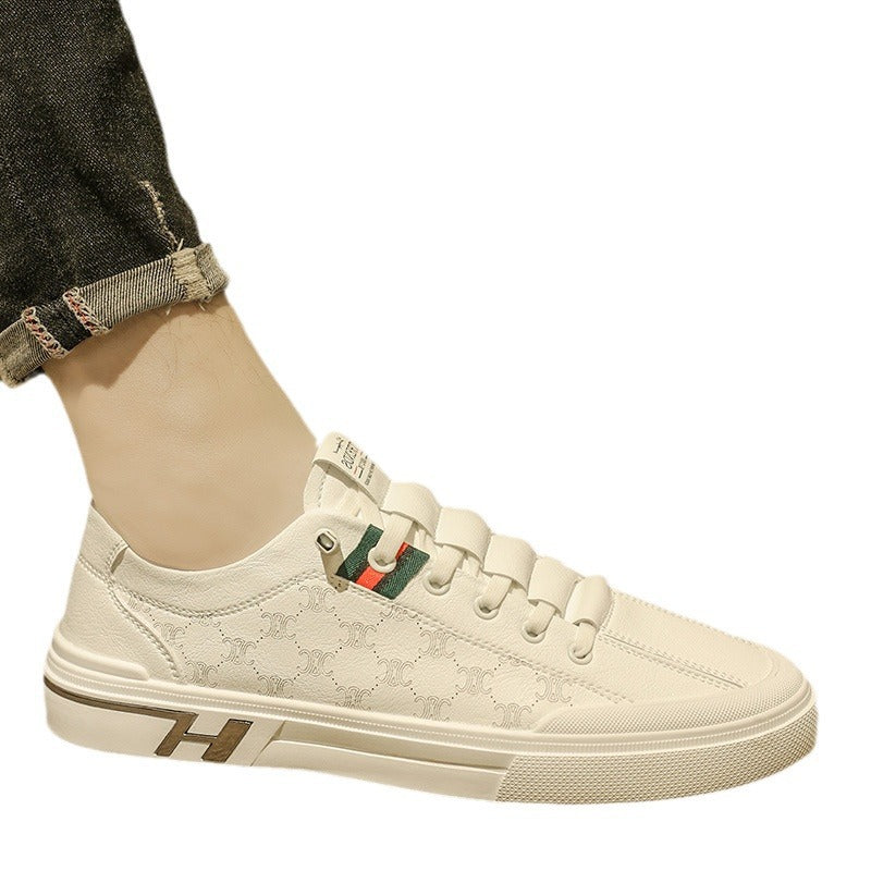 Winter men's breathable 2025 new versatile sports white sneakers men's casual leather shoes slip-on trendy footwear