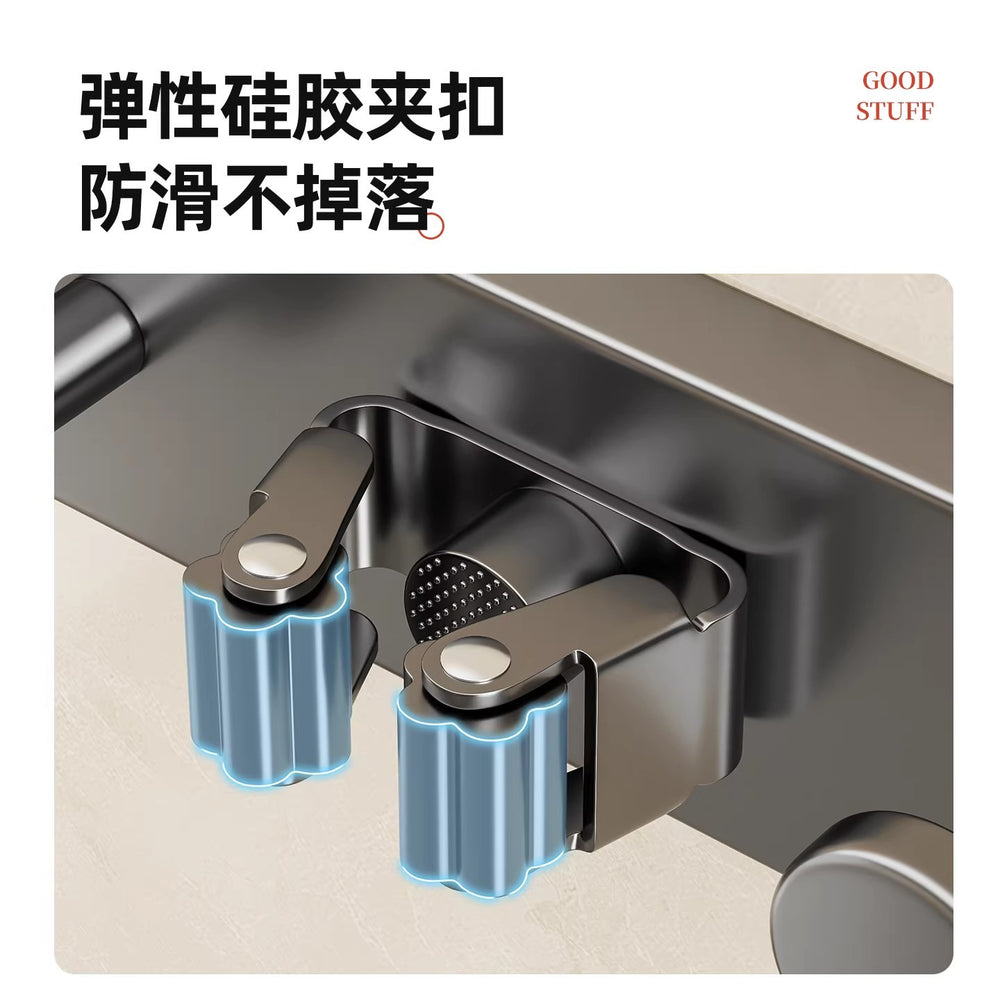 Suction cup mop wall hanging clip bathroom punch-free mop clip hanging broom mop hook fixed rack storage handy gadget