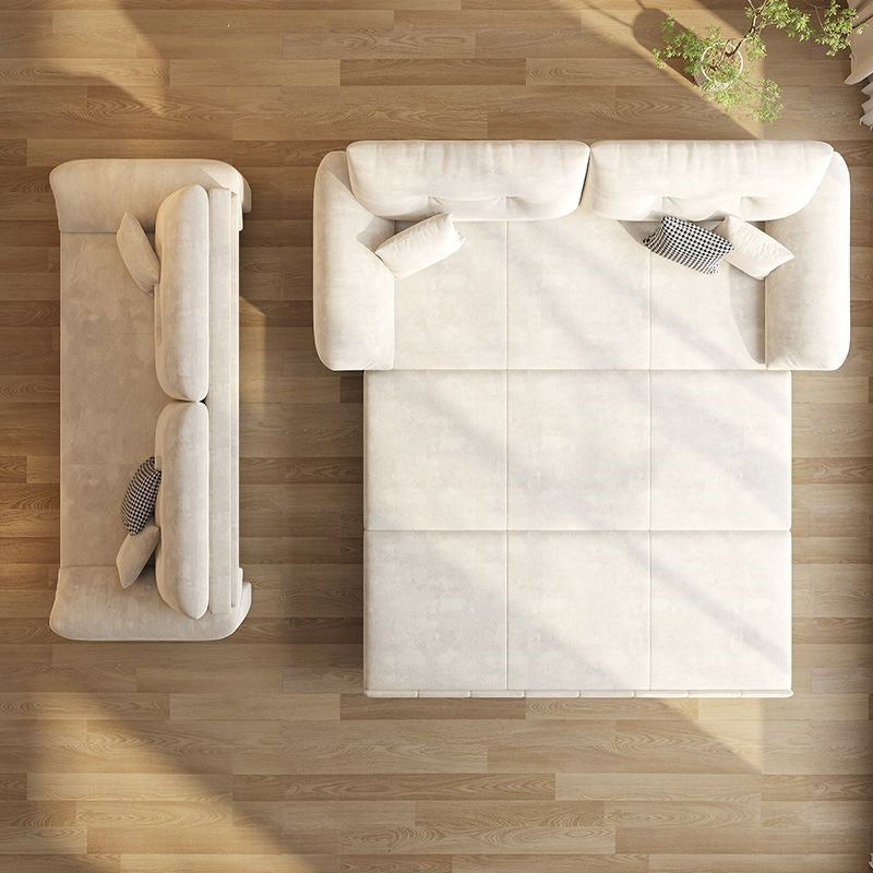 Detachable and washable velvet sofa bed, dual-purpose, foldable, integrated small apartment, cream style, storage, single and double, special price function