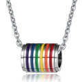 supply necklace stainless steel colorful cylindrical roller titanium steel pendant same-sex couple chain