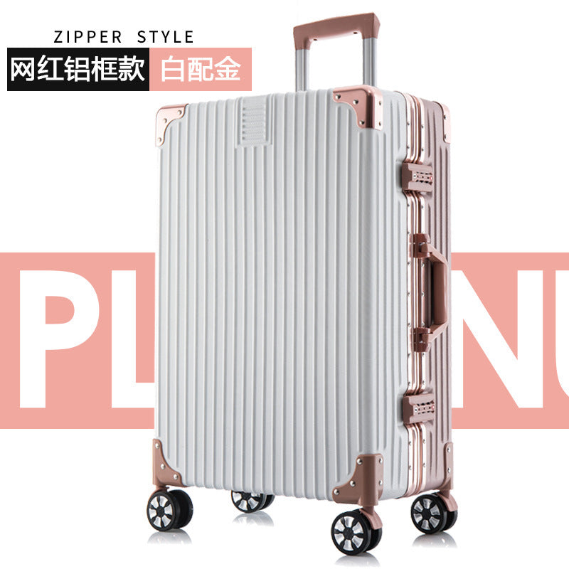 Simple luggage student pull rod box password box universal wheel leather box ins large capacity suitcase