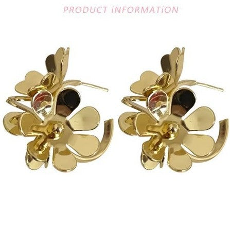 Sense of design silver flower earrings for women springaccessible luxuryclassy beautiful earrings unique elegantwork clothing earrings