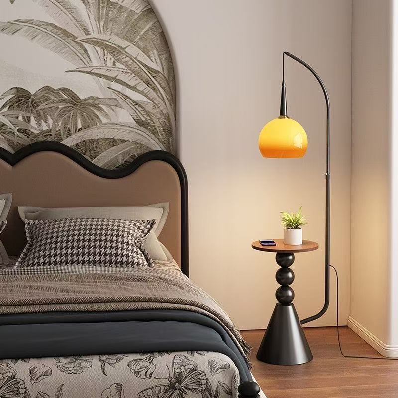 American retro fishing floor lamp living room sofa side storage rack coffee table grapefruit lamp medieval style bedroom bedside lamp