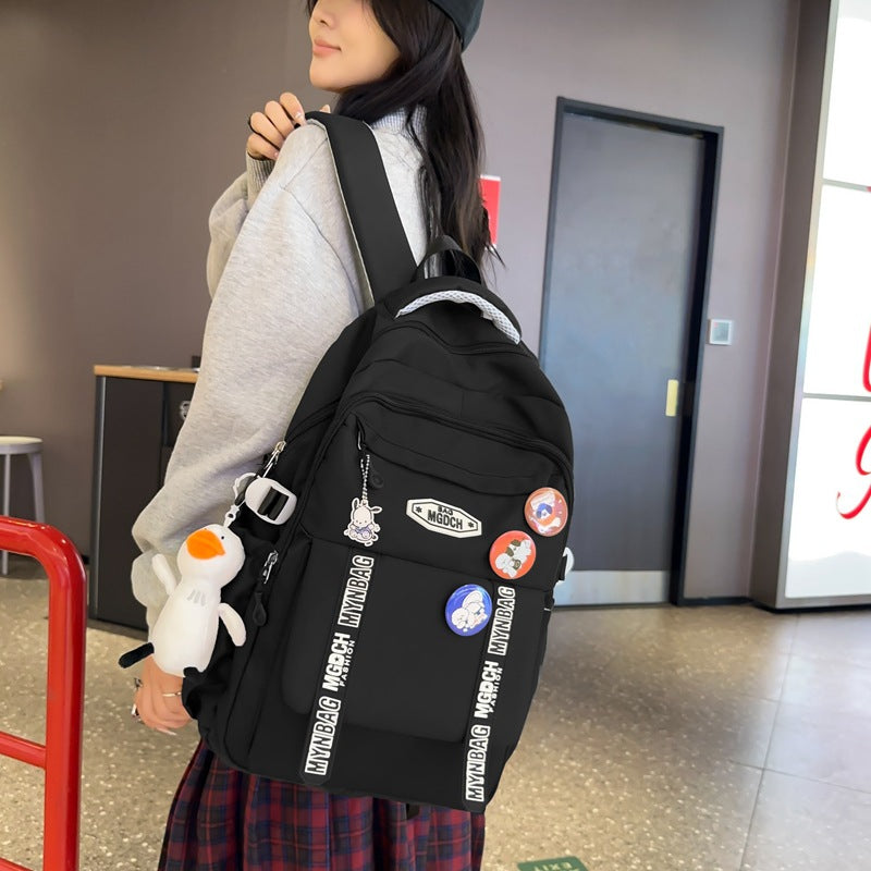 School bag female college student Korean version high school travel backpack male junior high school student ins Japanese large-capacity computer backpack