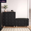 Black storage cabinet retro shoe cabinet for home entrance storage light luxury scandinavian entrance living room all-in-one casual wall cabinet