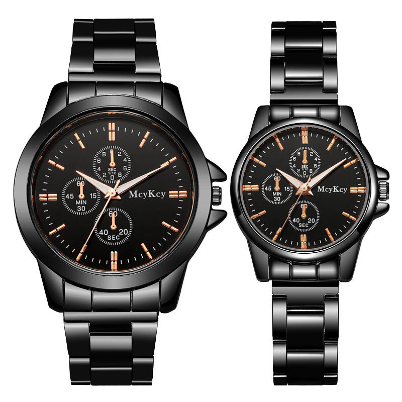 Factory direct steel band couple watches men's women's quartz watches light luxury gifts live stream watches dropshipping available