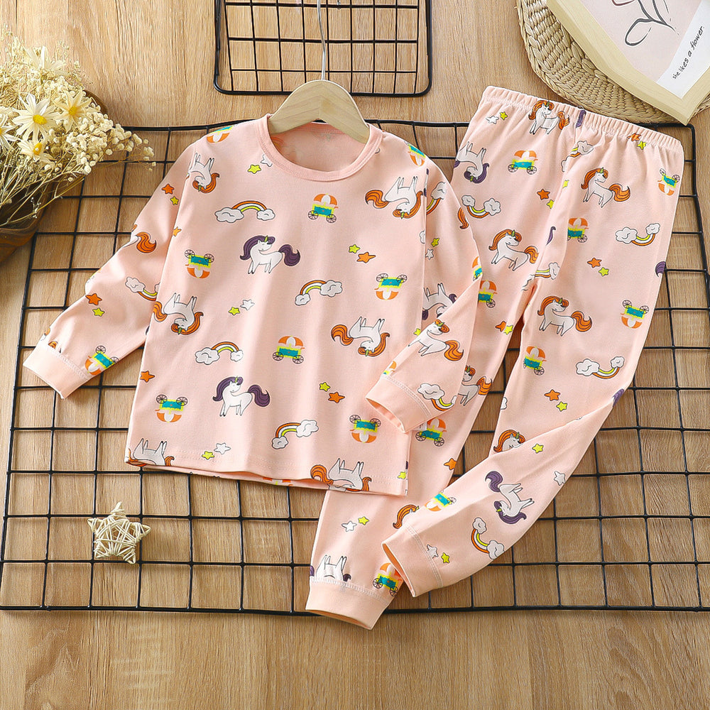 Wholesale new autumn children's home wear: kids' cotton underwear sets, baby thermal underwear, and infant pajamas