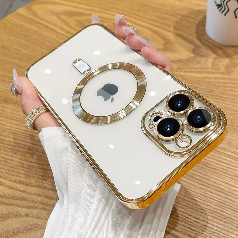 Electroplated magnetic cd pattern case for apple 17 pro max, 13, cross-border iphone 16 soft shell protective cover, 15