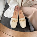 2025 summer fashion loafers: retro gold buckle pvc slip-ons with hidden wedge heel - women's comfortable half-slippers