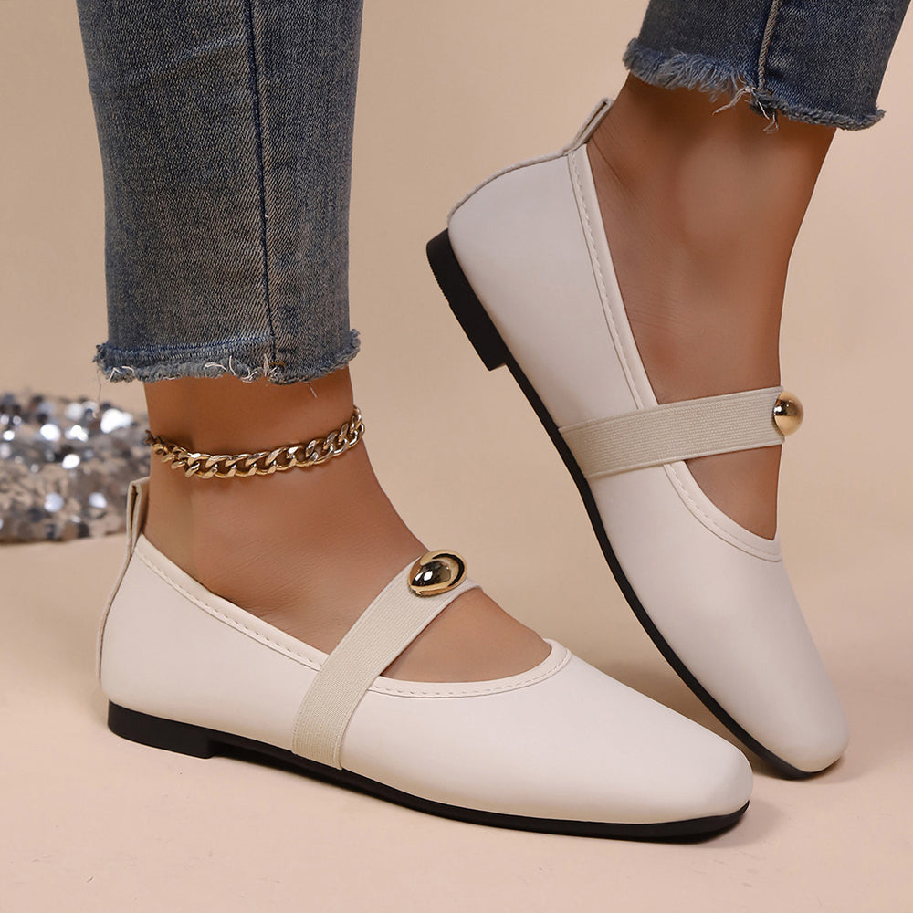 French chic mary janes: women's summer  new collection - soft sole, slip-on loafers with closed toe detail