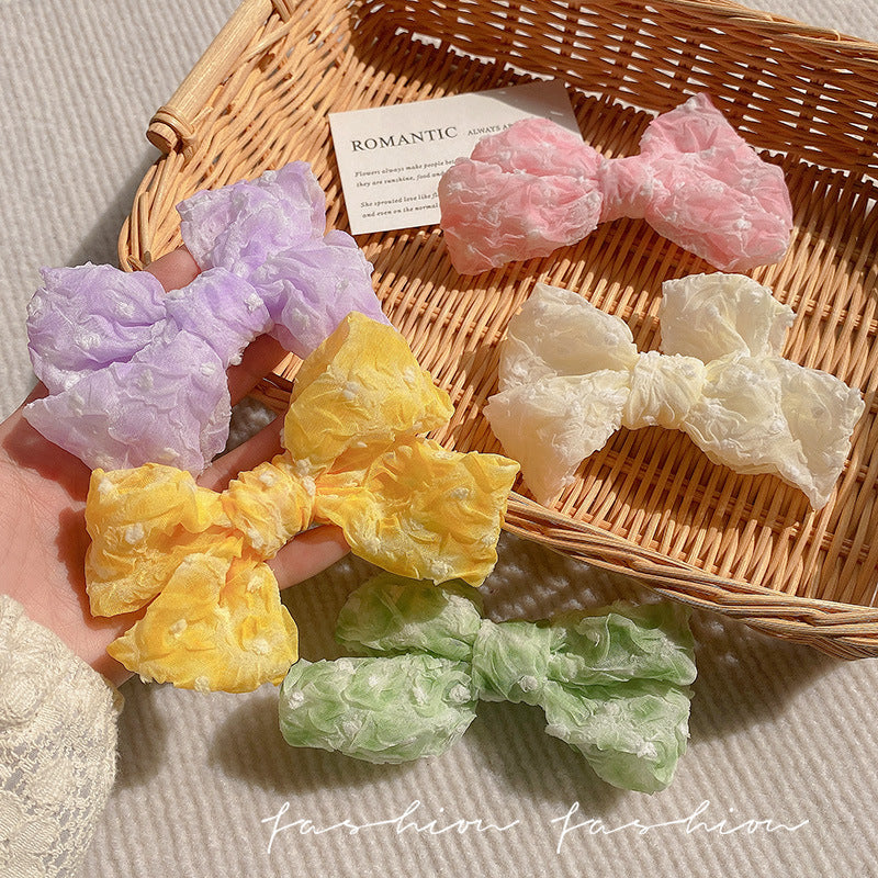Spring/summer new arrival: ethereal mesh bow hair clip - sweet & girly, perfect for taming flyaways & bangs. versatile alligator clip, trending hair accessory