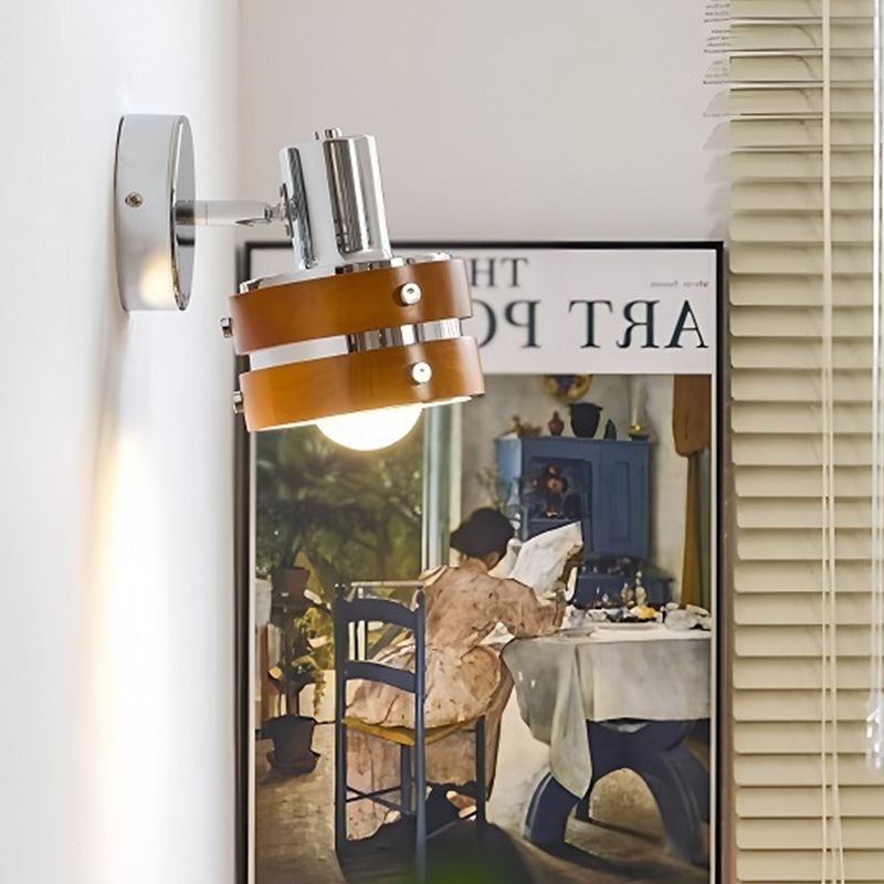 French medieval style solid wood wall lamp can be rotated bedroom bedside cafe bauhaus retro art decoration wall lamp