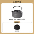 Outdoor cookware set: kettle, frying pan, cooking pot - camping gear, camping cookware, portable foldable cookware for portable stoves (e.g., butane stoves)