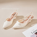 Toe-cap sandals new arrival2026summerfashion glossy pointed toe sandals outwear high heels women's toe-cap back hollow sandals