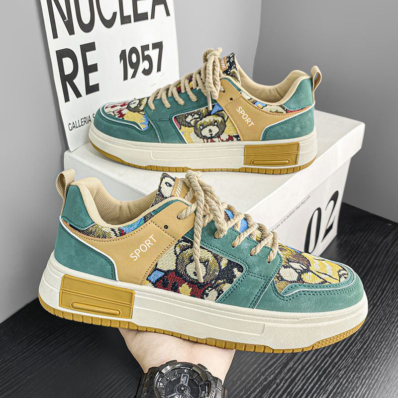 Niche original men's shoes spring 2025new arrival breathable sneakers casualeasiest for matchthick solenon-slip student sports trendy shoes