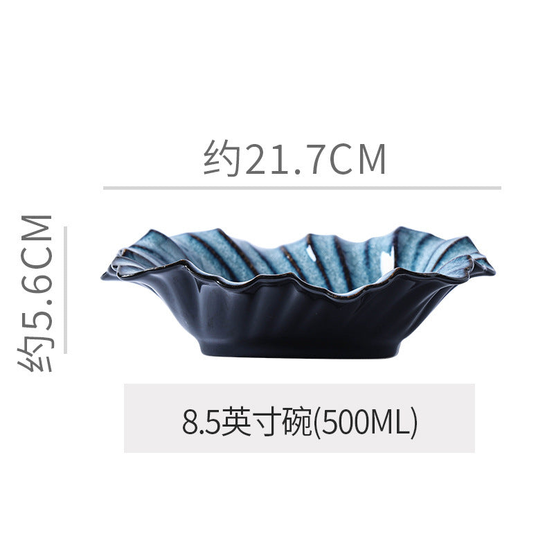 Japanese retrostylish bowls and plates hotel tableware combination kiln ceramic western dinner plate sushi plate steak plate suit
