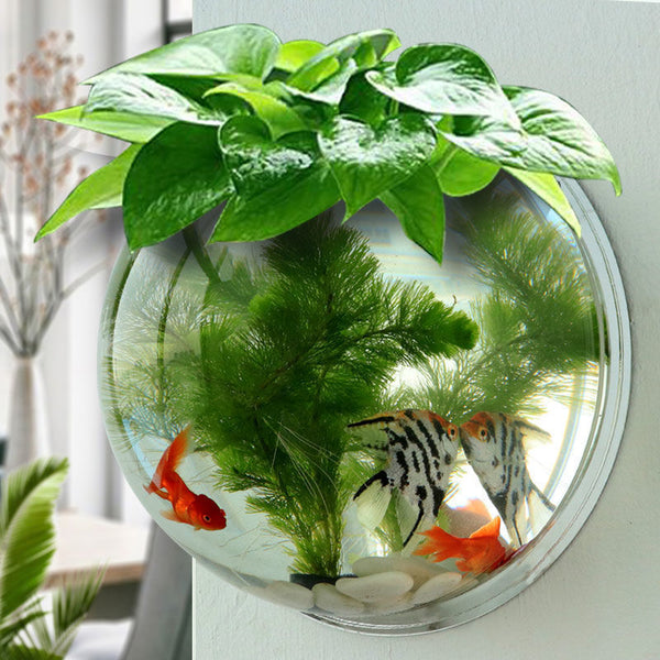 Acrylic wall hanging wall decoration wall creative home bedroom wall decoration flower pot fish tank wall pendant