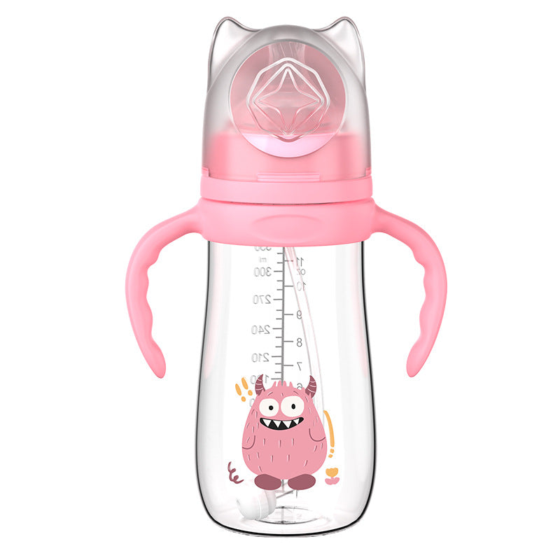 English boxed baby bottle anti-drop and leak-proof wide diameter pp bottle with handle anti-choking and anti-flatulence bottle wholesale