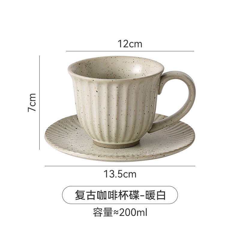 Japanese retro creative stoneware coffee ceramic mug - hand brew, vintage style, milk coffee, afternoon tea, office tea cup