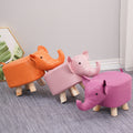 Elephant stool - kids' animal stool - solid wood shoe bench - creative small stool - home living room cartoon cute low stool