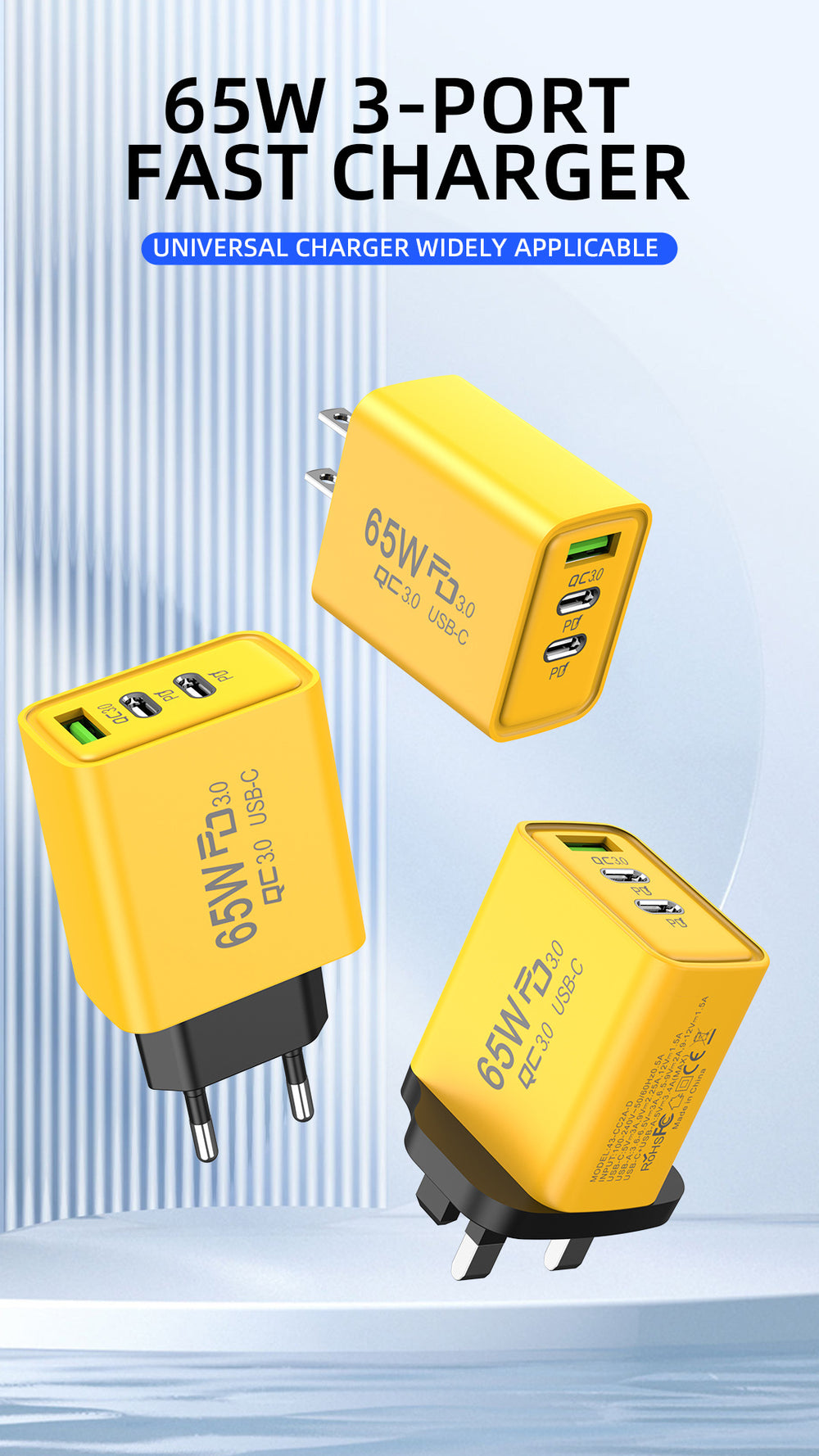 exclusive usb+2pd mobile phone charger multi-port universal us standard european standard british standard travel fast charging head new model