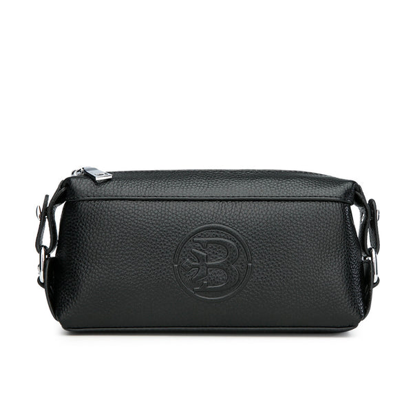 Factory supply Men's wallet, casual clutch bag, cowhide zipper change bag, long wallet, one piece for delivery.