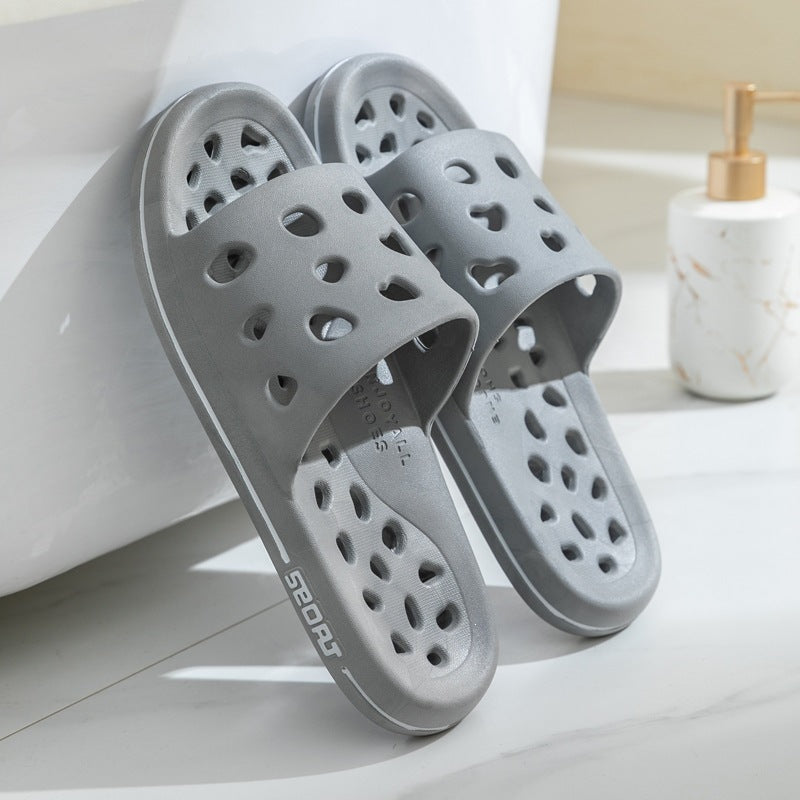 Bathroom bath slippers women's summer indoor non-slip water leakage slippers non-slip cut out bathroom couple shower slippers men