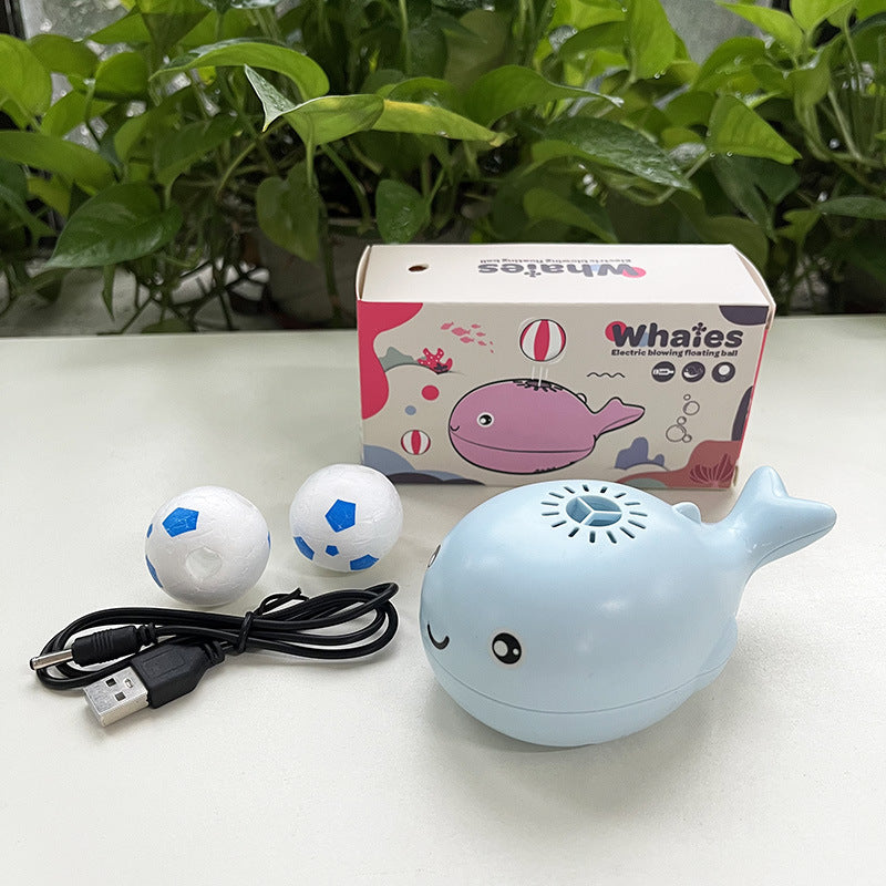 children's electric fan suspended ball usb rechargeable mini whale blowing bubble ball toy douyin same style