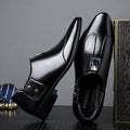 Spring autummen business formal leather shoes youth slip-on pointed toe men's shoes british shoes black wedding work shoes