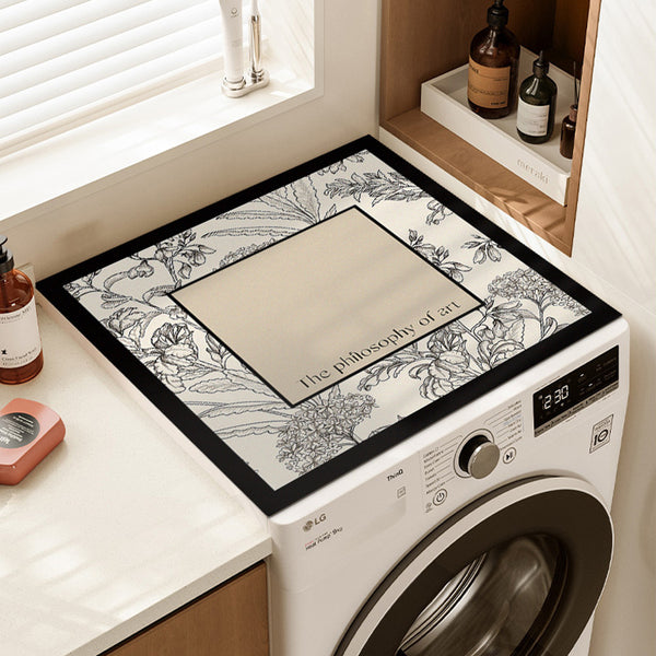 Retro flower drum washing machine dust cover waterproof sunscreen cover pad refrigerator top mat microwave oven heat insulation cover
