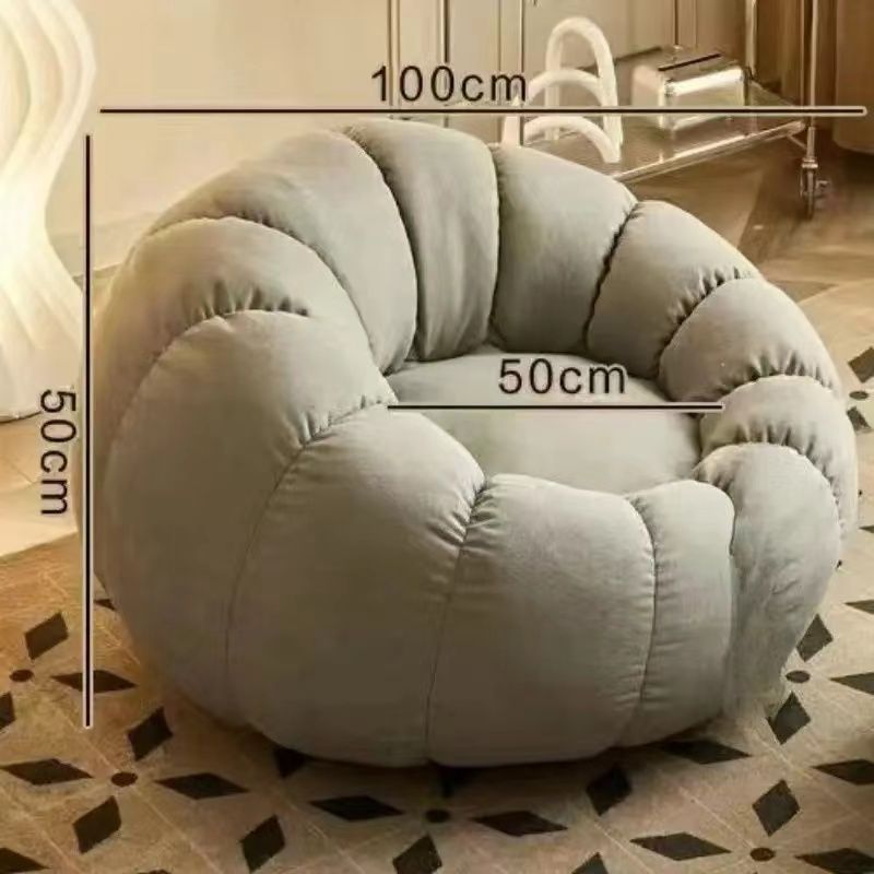 Cream wind lazy sofa reclining and sleeping pumpkin sofa leisure chair lamb wool fabric sofa single sofa