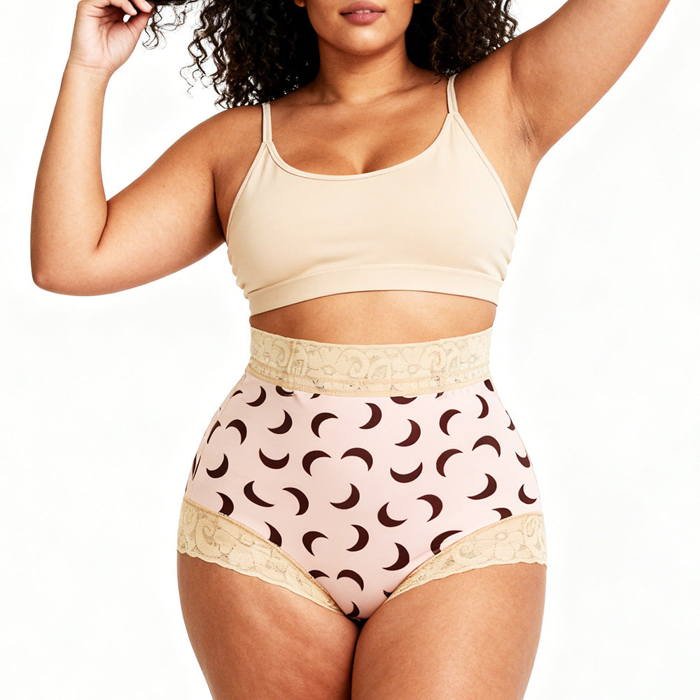[moon printing] corset body shaping butt tight shaping pants triangle butt lifting belly tightening corset panties women's high waist