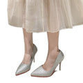 2026 summer new arrival: plus-size women's pointed-toe stiletto heels with sparkling detail – european & american style for parties and banquets
