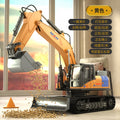 Kids' large alloy remote control excavator - electric simulation digger, construction vehicle toy for boys - excavator bulldozer