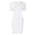 D571 european and american style women's clothing  new fashion elegant bodycon ruffle hem solid color short sleeve african dress